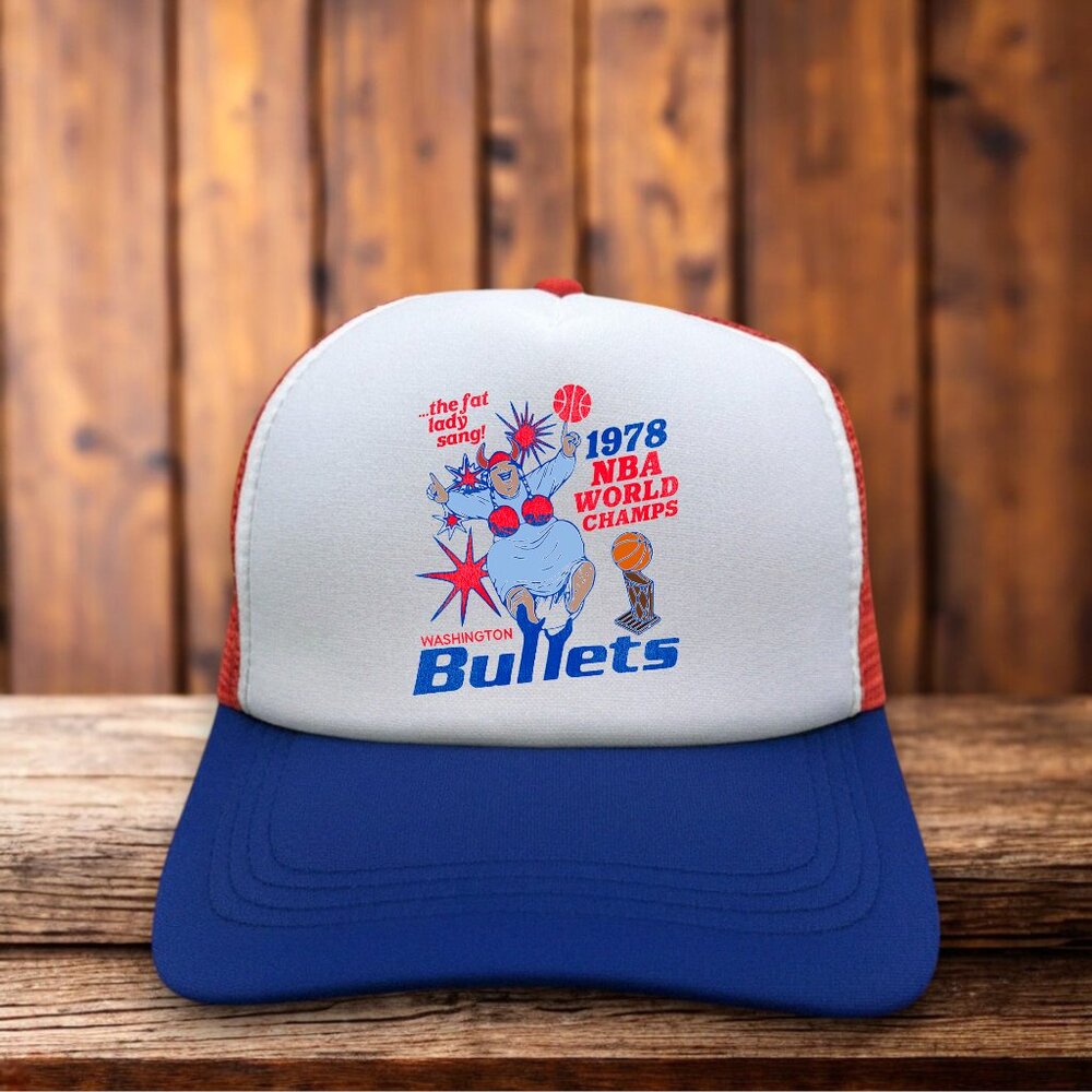 Defunct Washington Bullets Unisex Trucker Hat Blue Snapback Basketball Cap